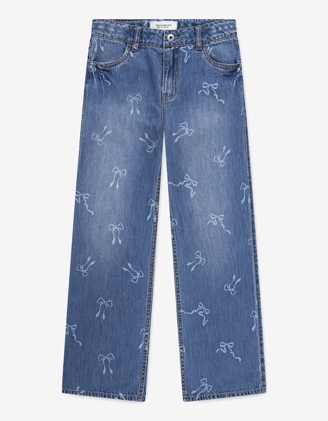 Girls HR Discharge Wide Leg Jeans in Blue, 6 of 5