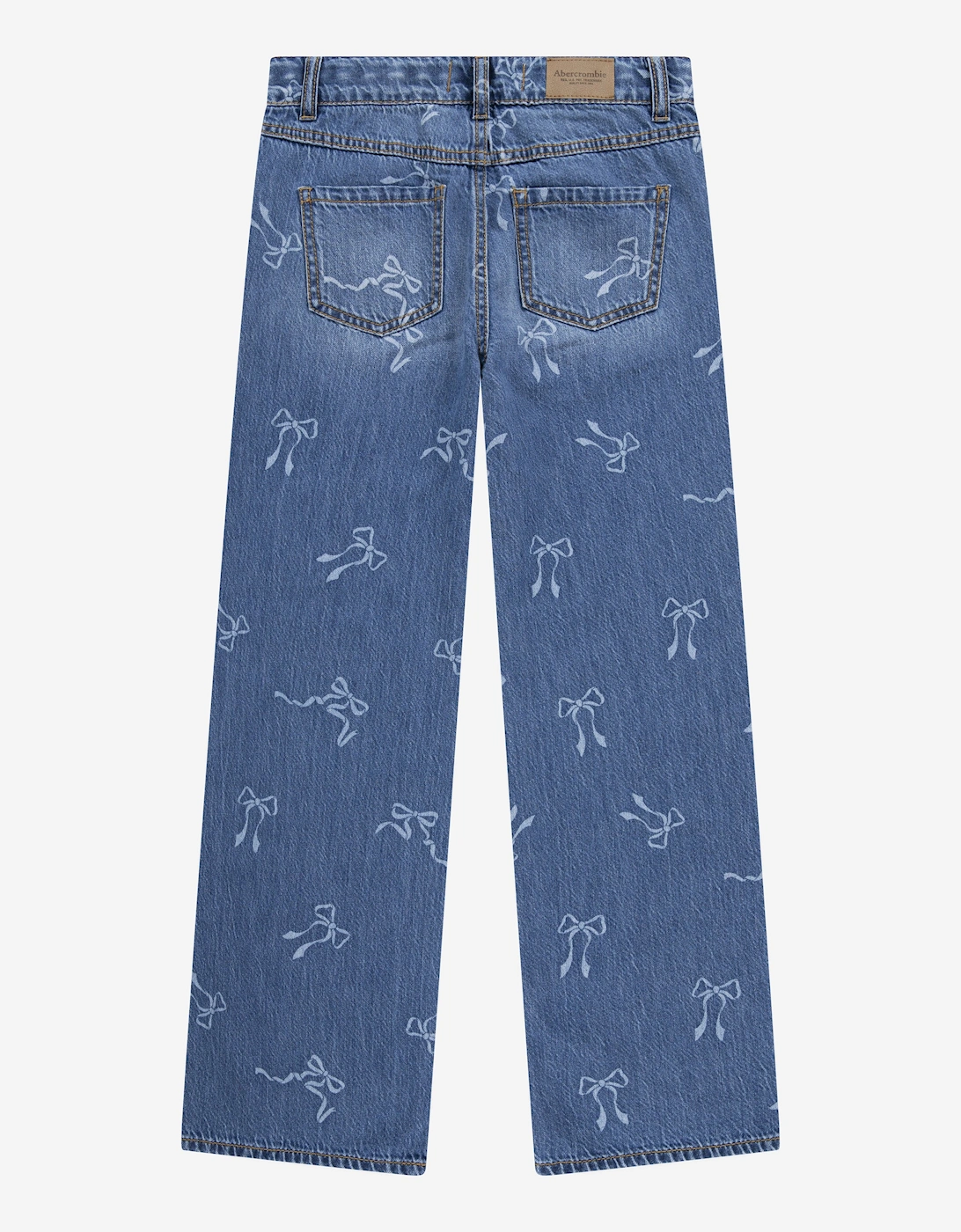 Girls HR Discharge Wide Leg Jeans in Blue