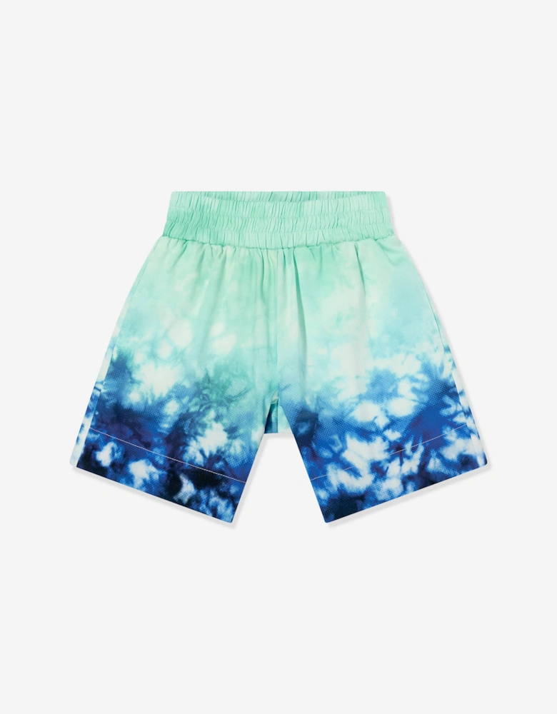Boys Surf Lotus Cotton Shorts in Blue