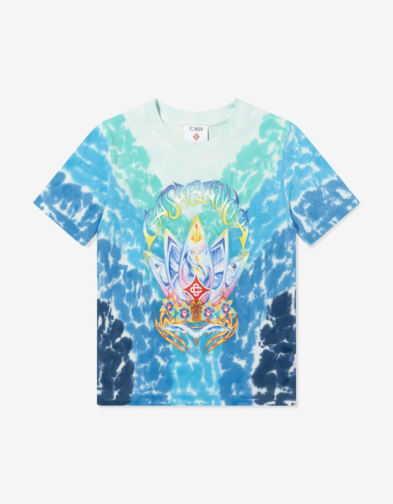 Boys Surf Lotus Tie-Dye T-Shirt in Blue