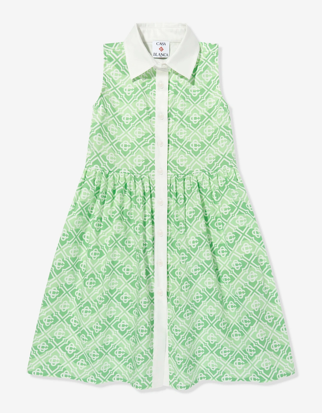 Girls Wavy Monogram Dress in Green, 5 of 4