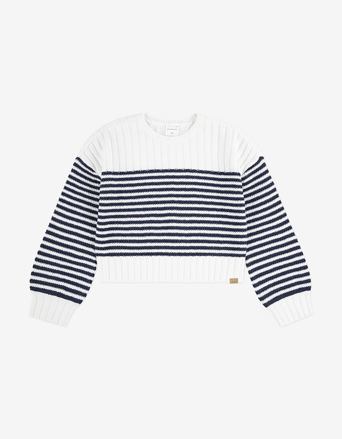 Girls Striped Slash Neck Sweatshirt in White, 5 of 4