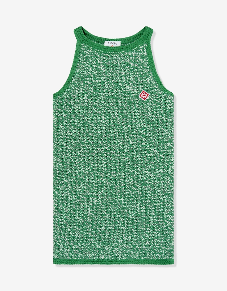 Girls Mouline Sleeveless Dress in Green