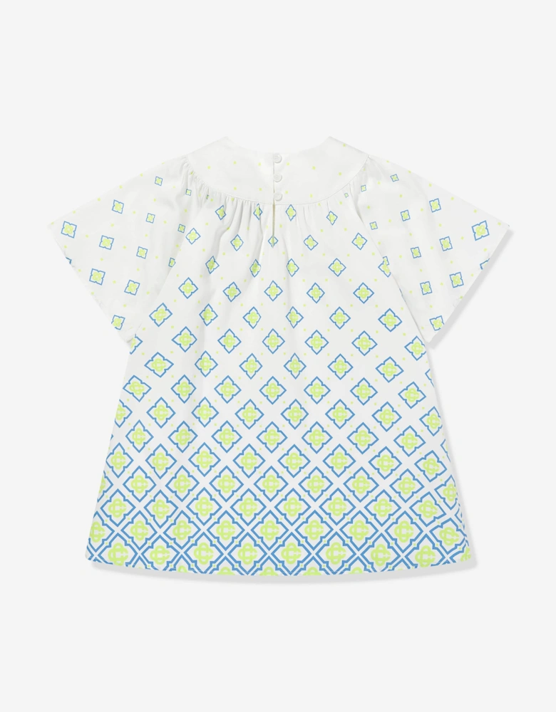 Girls Degrade Monogram Dress in Green