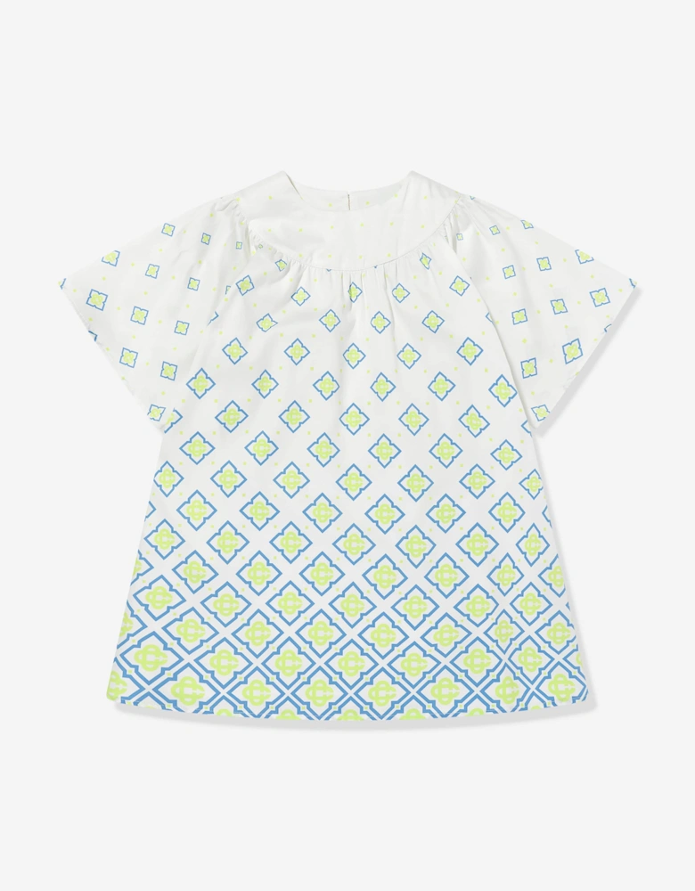 Girls Degrade Monogram Dress in Green