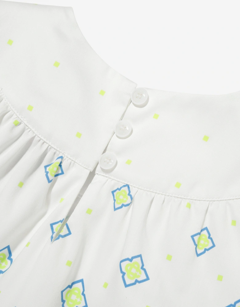 Girls Degrade Monogram Dress in Green