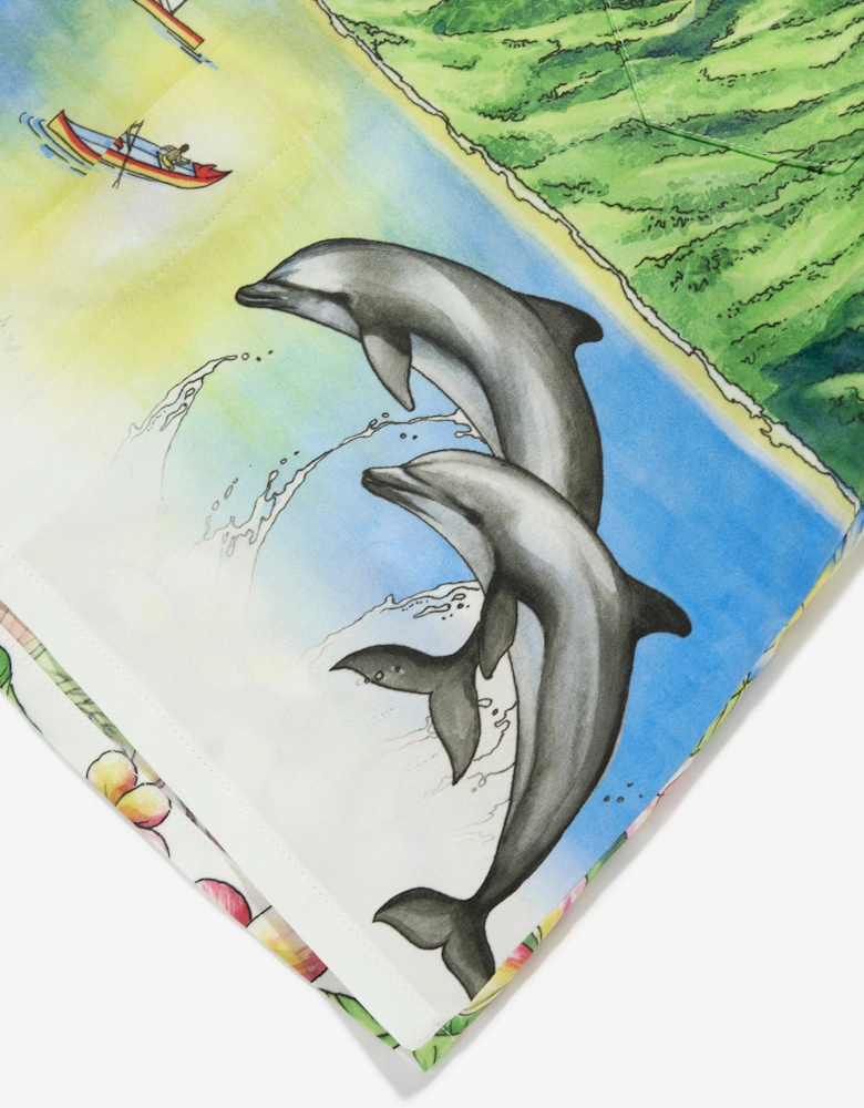 Boys Aloha Cotton Shirt in Multicolour