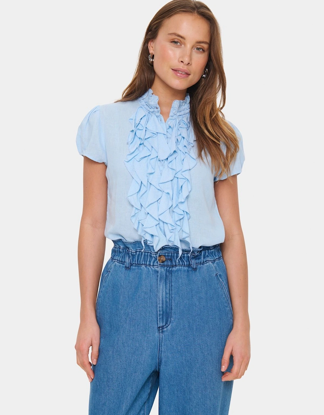 Elli Short Sleeve Ruffles Blouse, 2 of 1