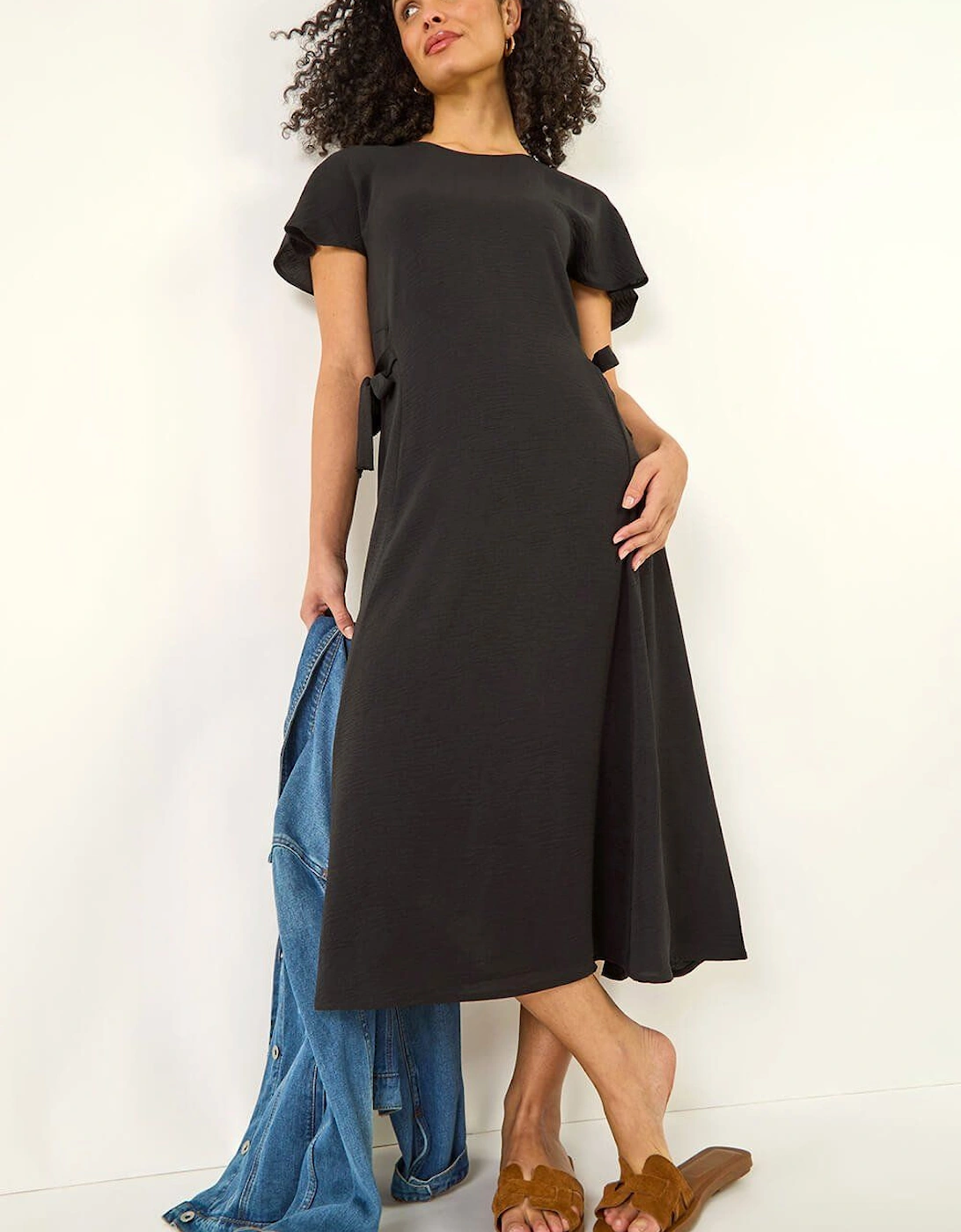 Side Tie Detail Midi Dress, 2 of 1
