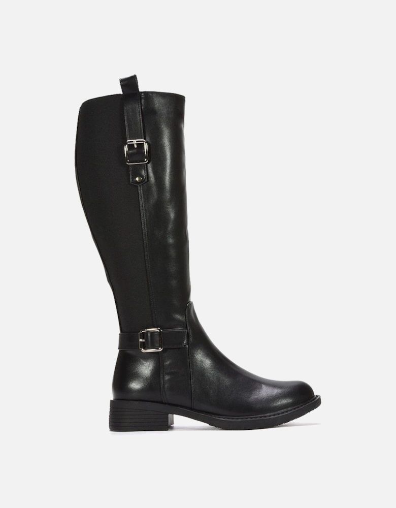 'Seraphine' Knee High Riding Boots Stretch Low Heel