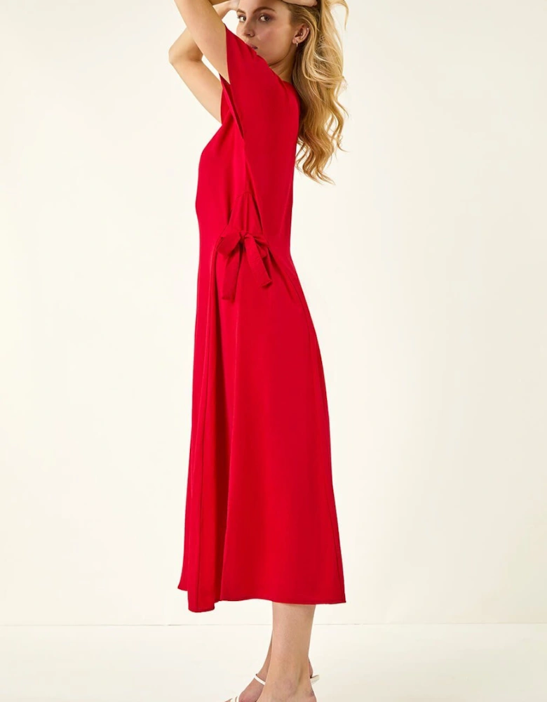 Side Tie Detail Midi Dress