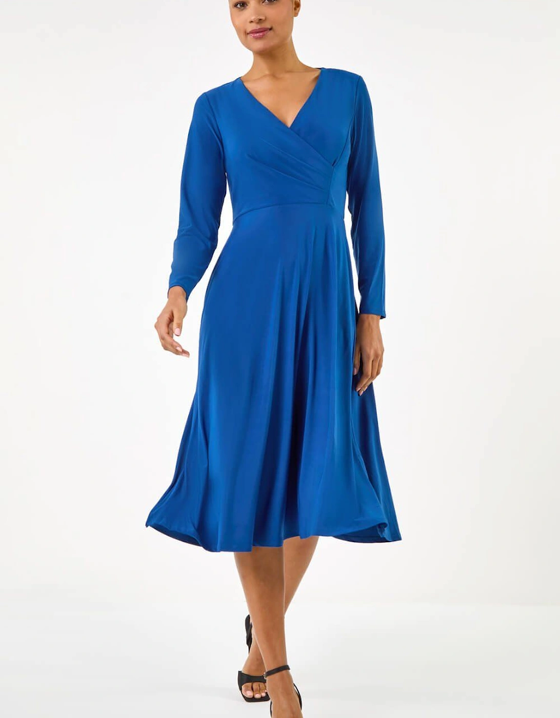 Wrap Bodice Tie Waist Midi Dress, 2 of 1