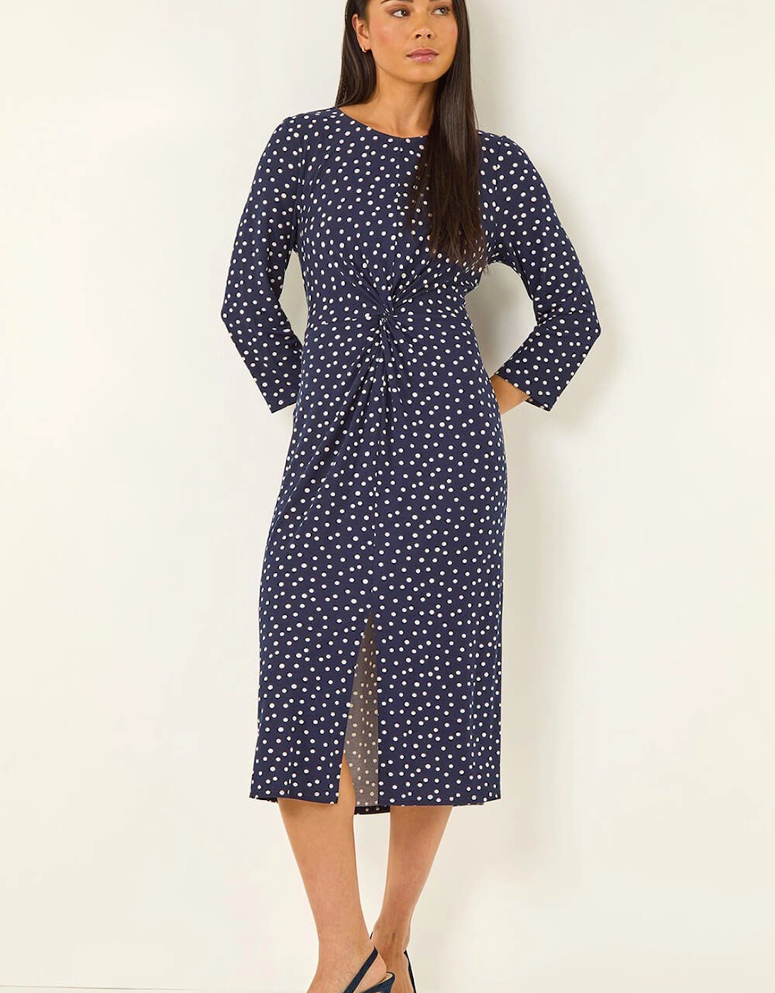Petite Spot Front Knot Dress, 2 of 1