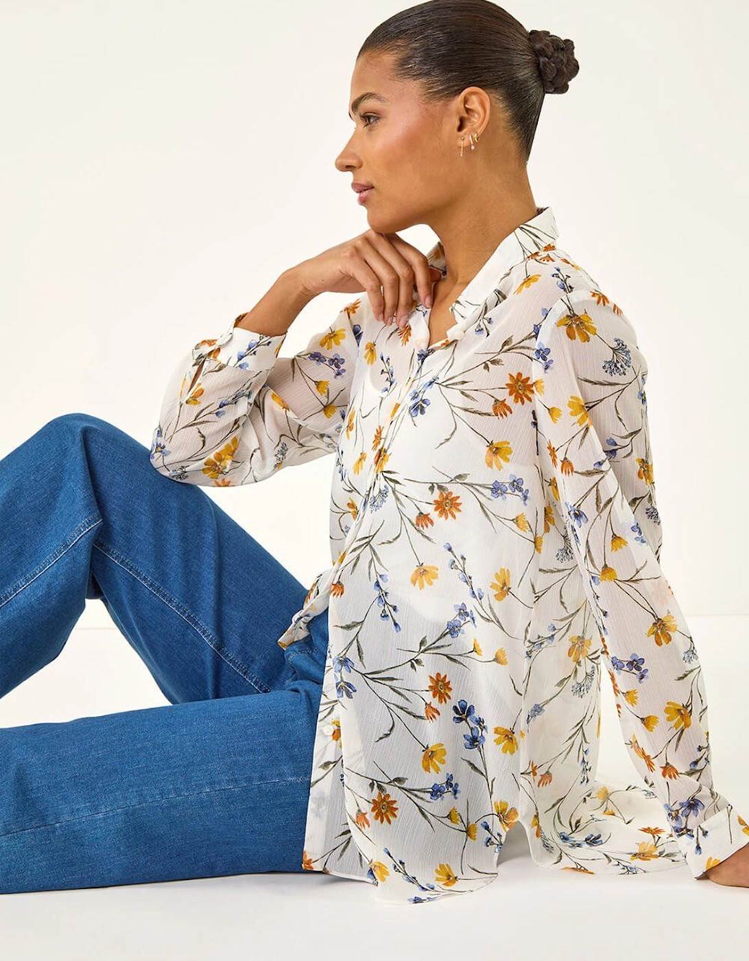Floral Print Button Blouse, 2 of 1