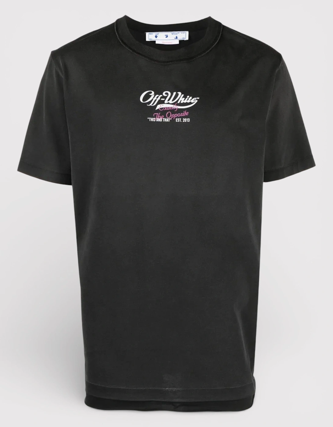 Men's Off-White Wave Off Raw Slim Short Sleeve Tee Black - Size: 36