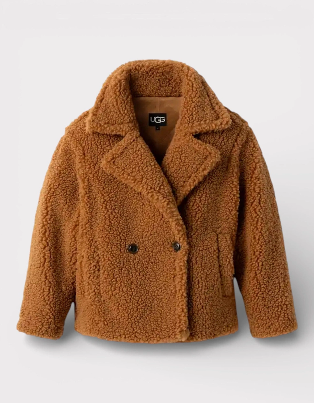 Women's Gertrude Short Teddy Coat Chesnut, 4 of 3