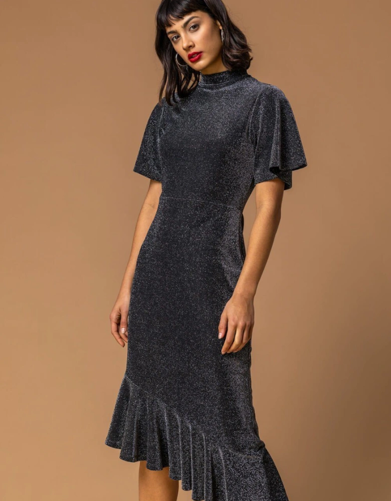 Shimmer Asymmetric Hem Dress