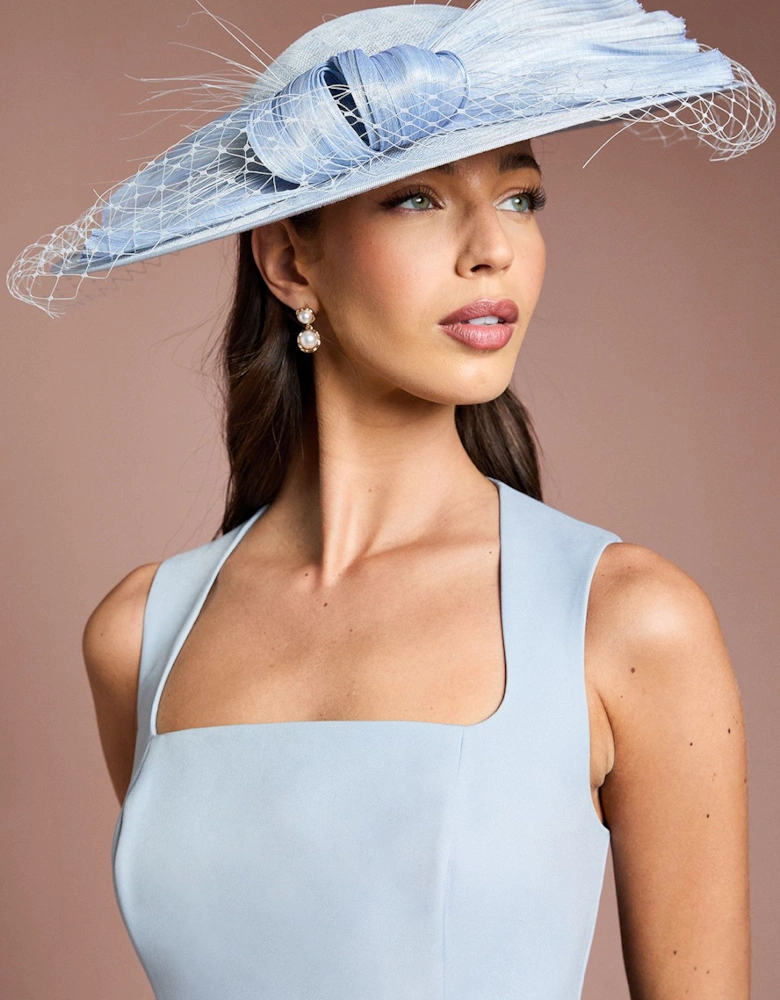 Lisa Tan Bow Detail Wide Brim Hat