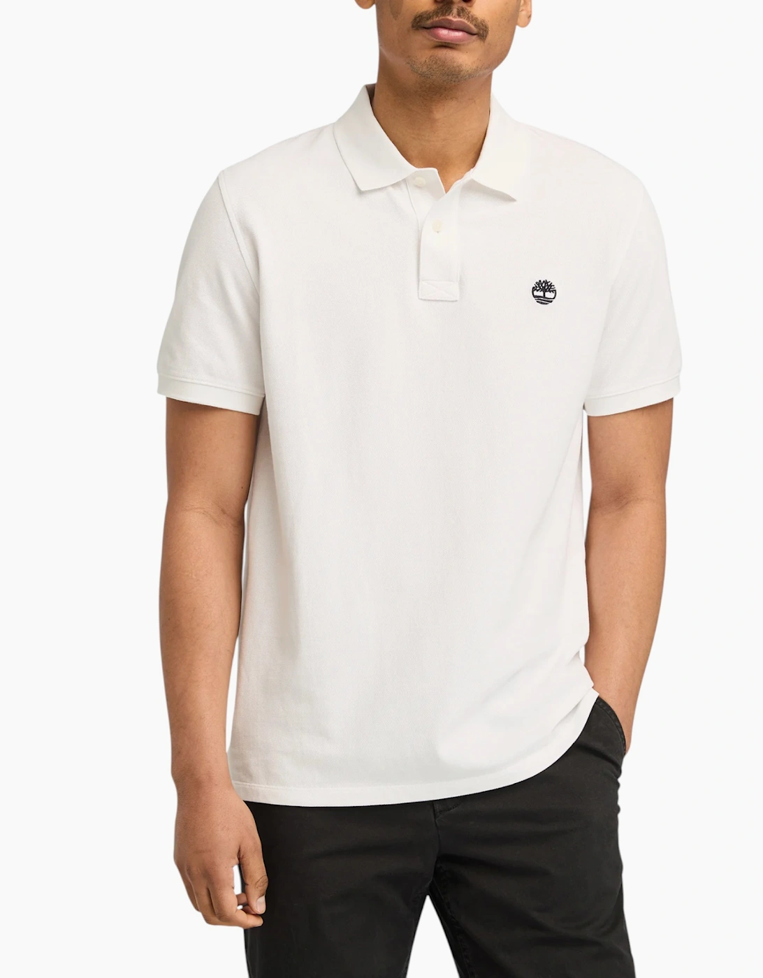Timberland Men's Timberland Mens Polo Shirt Short Sleeve Tops - White