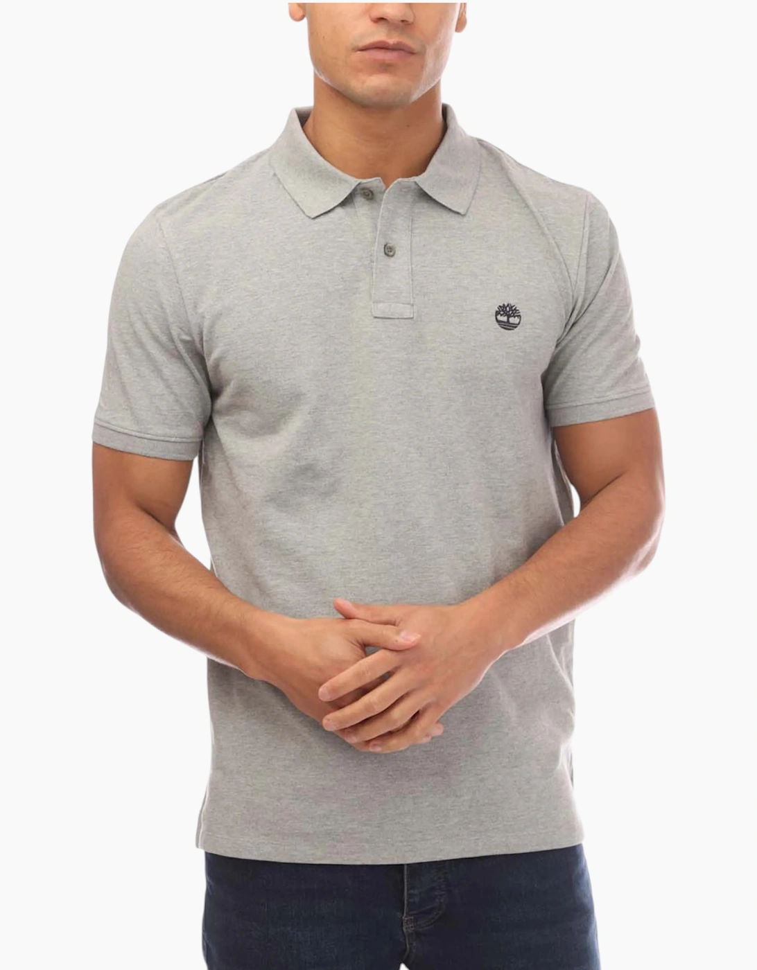 Timberland Men's Timberland Mens Polo Shirt Short Sleeve Tops - Grey