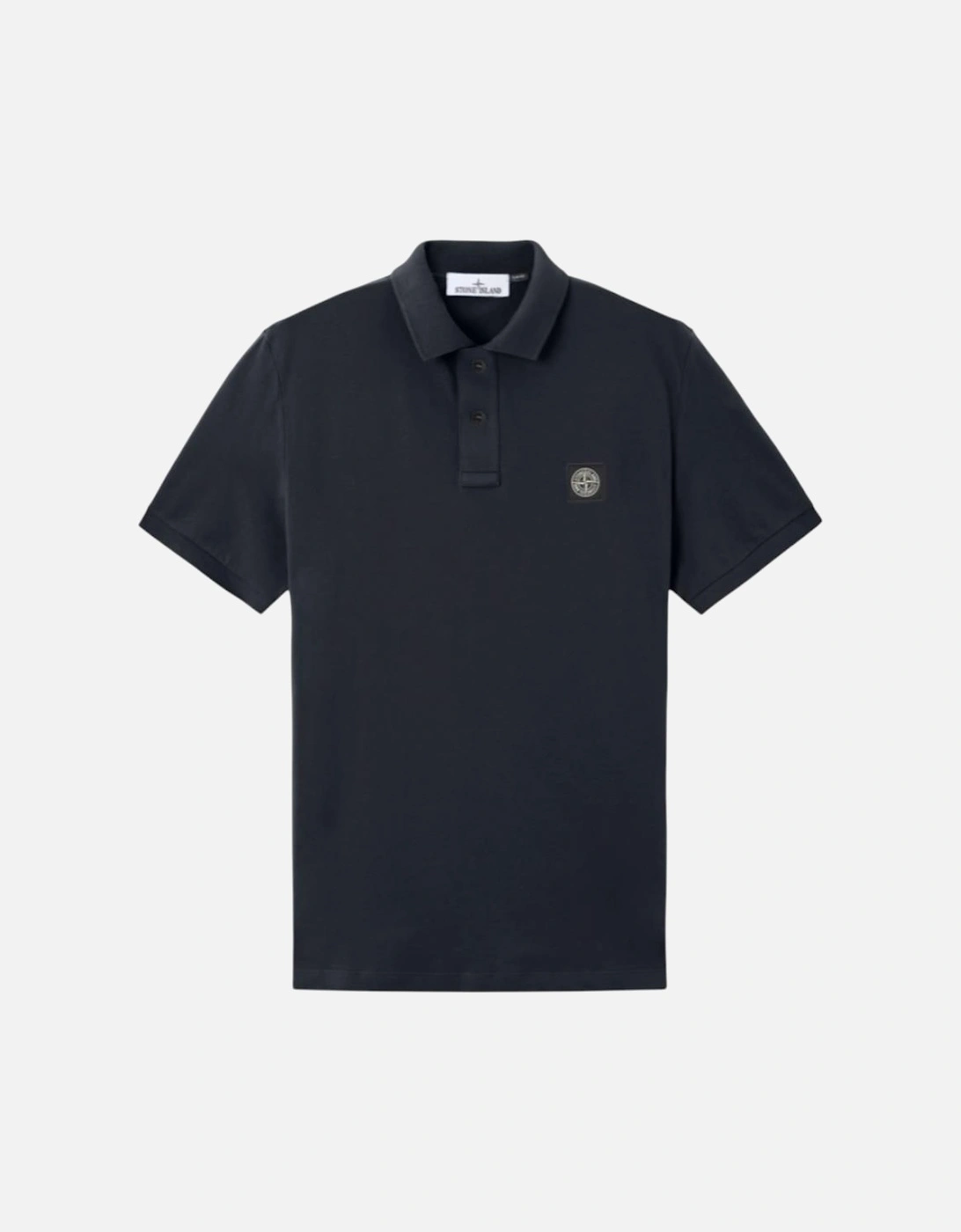 Men's Stone Island Organic Cotton Elastane Pique Navy Polo Shirt - Blue - Size: 38