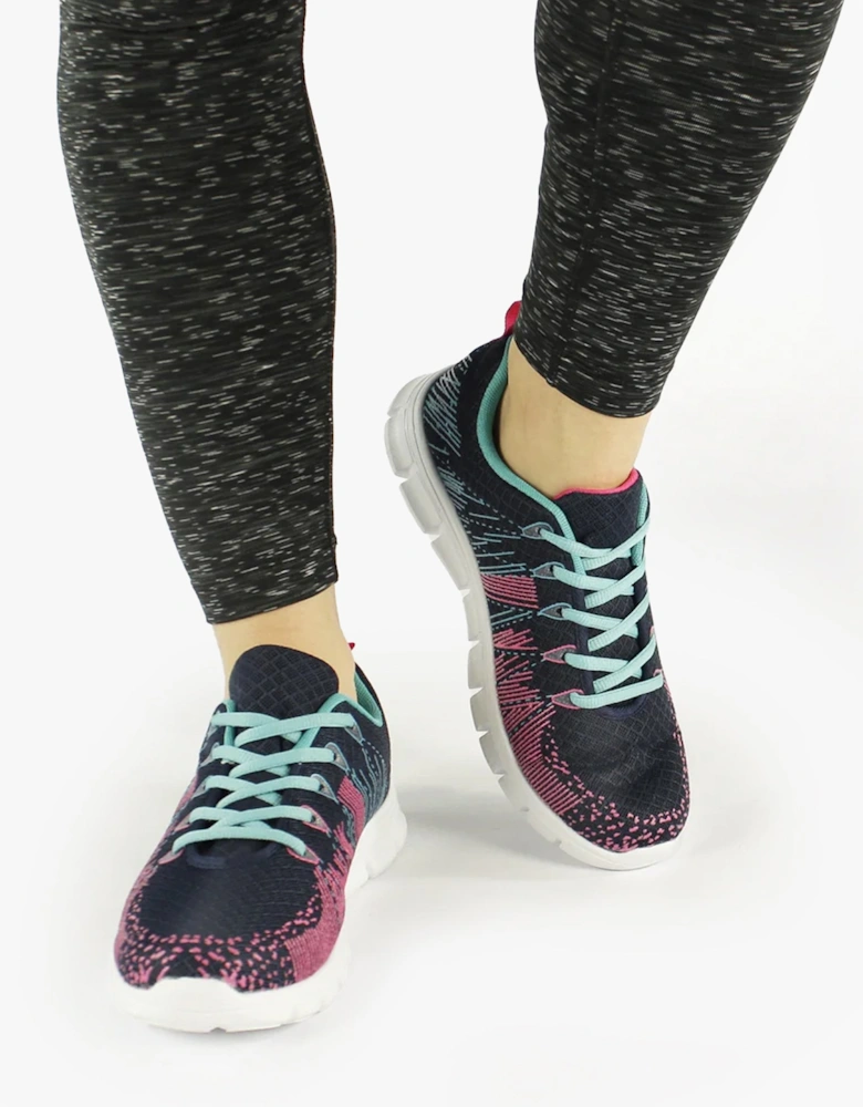 STARLIGHT Womens Memory Foam Sports Trainers Navy/Multi