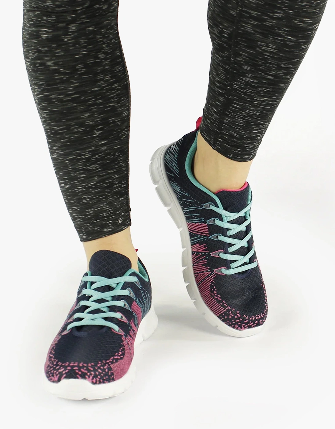 STARLIGHT Womens Memory Foam Sports Trainers Navy/Multi