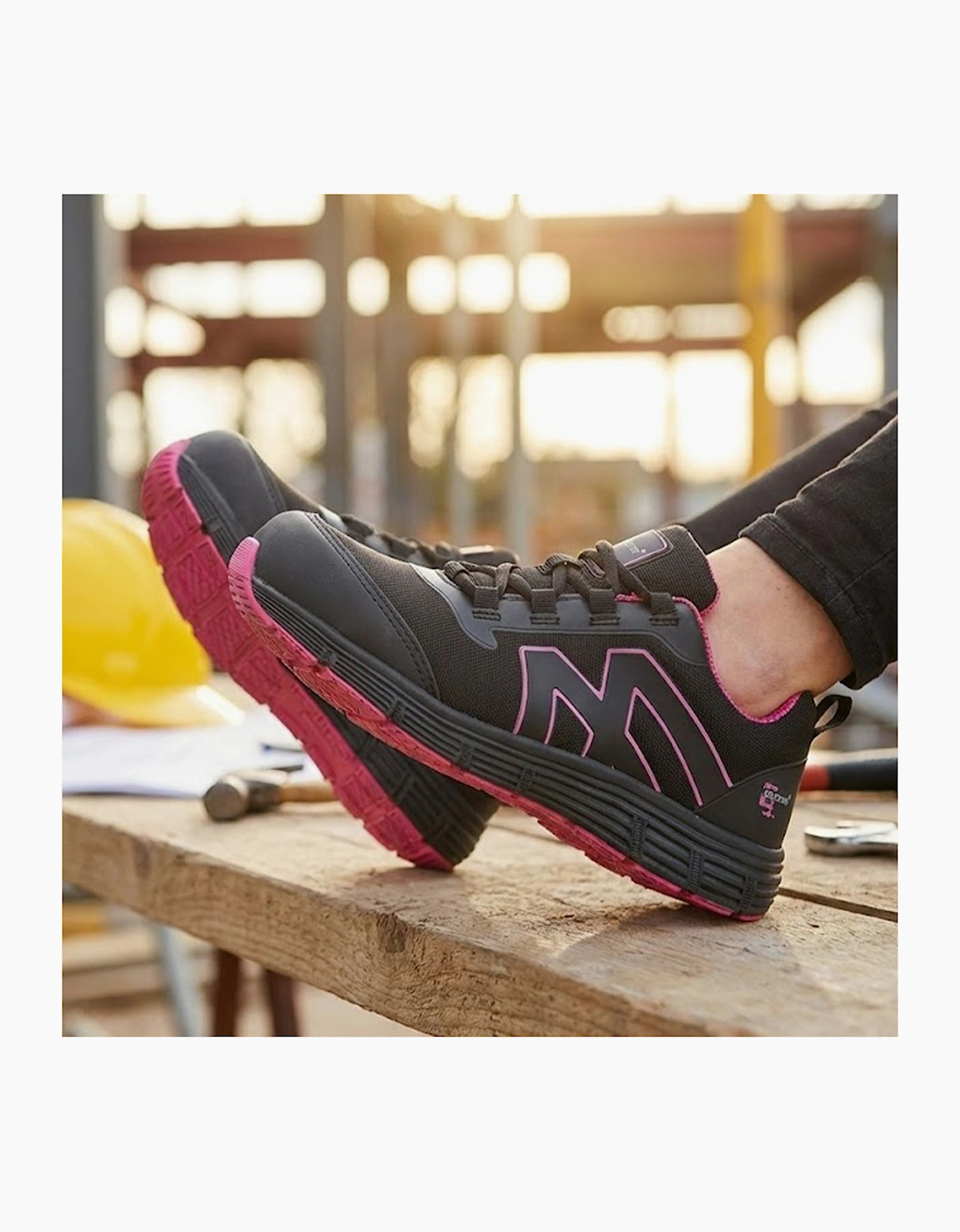 L383A Womens Safety  Trainers Black/Hot Pink