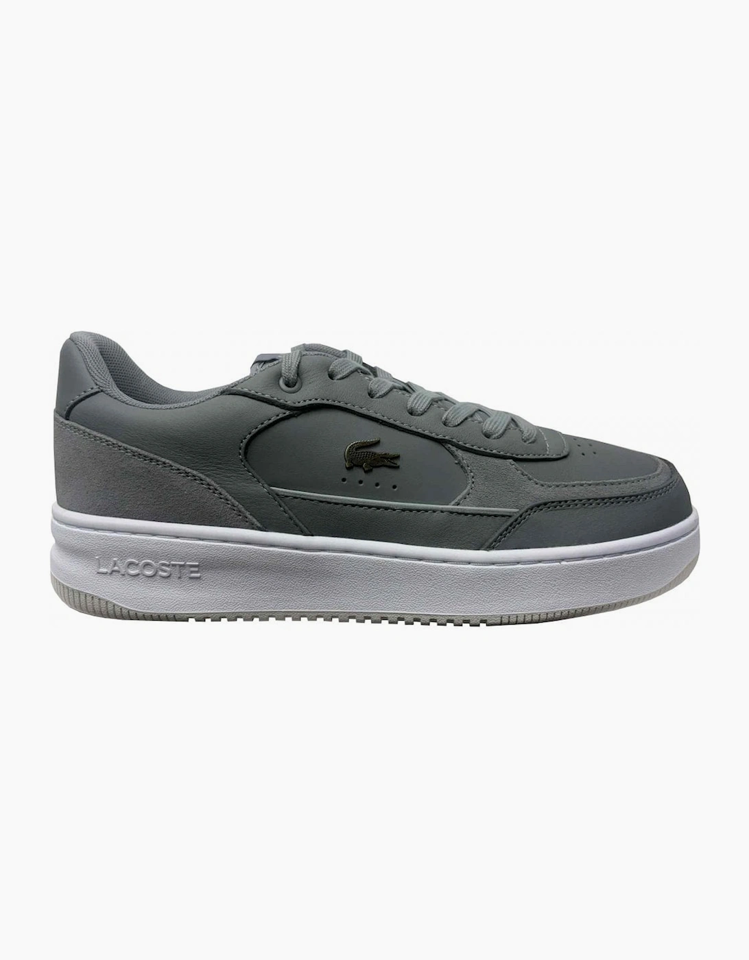 Lacoste Men's Grey L001 Ace Leather Trainers - Size: 9