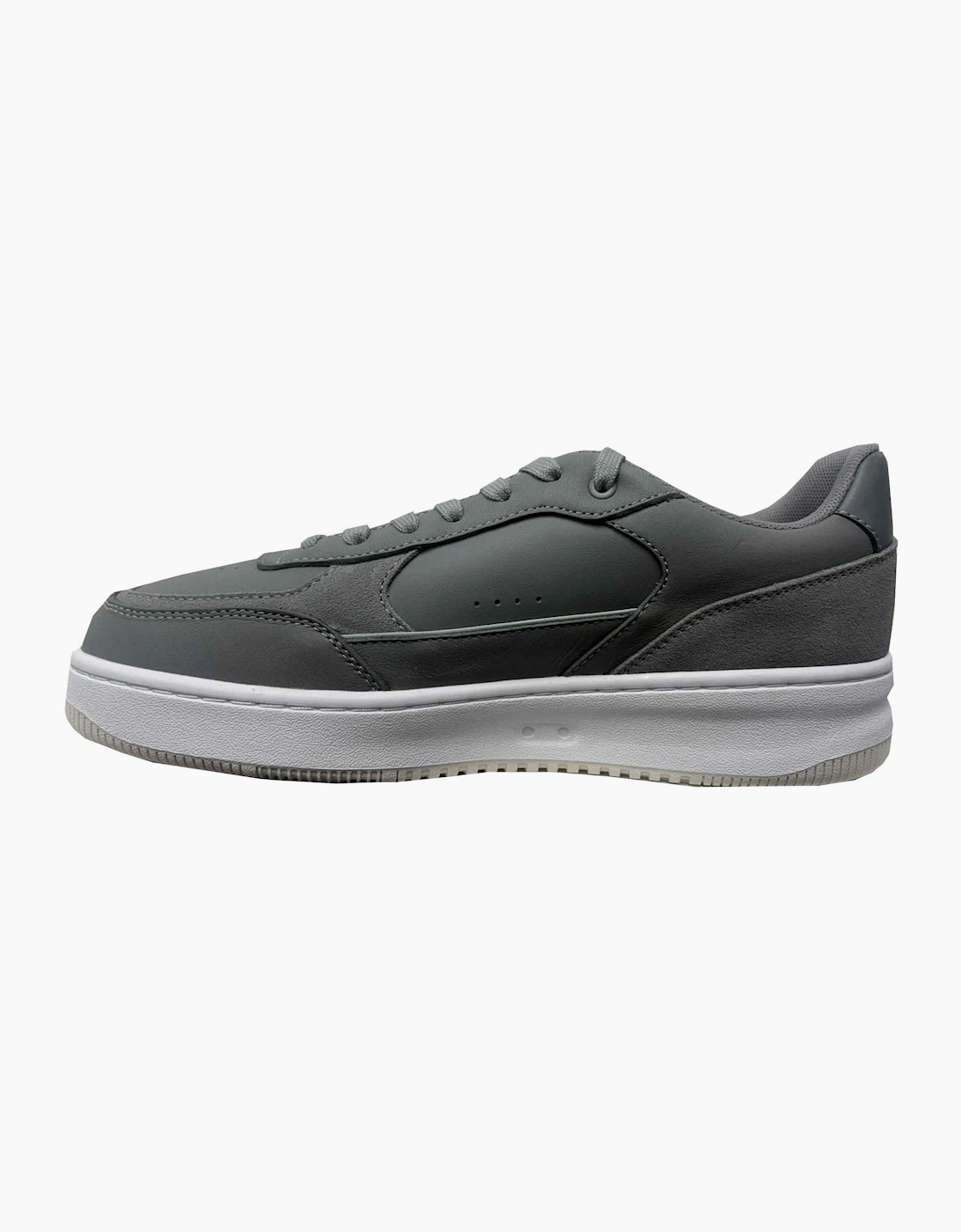 Men's Grey L001 Ace Leather Trainers