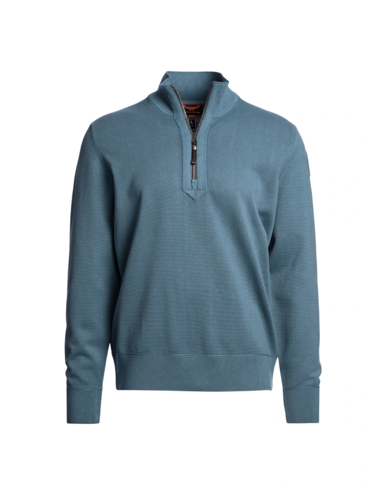 Basic Scoe Marine Blue Half Zip Sweatshirt