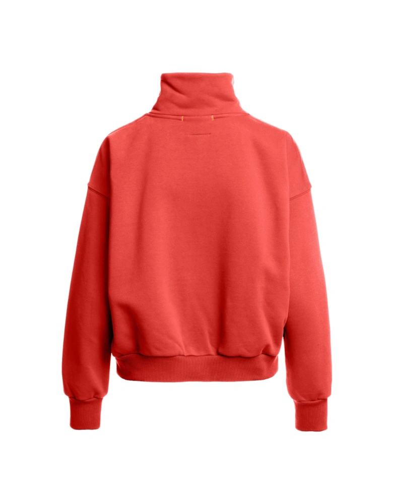 Zendaya Cherry Red Half Zip Sweatshirt