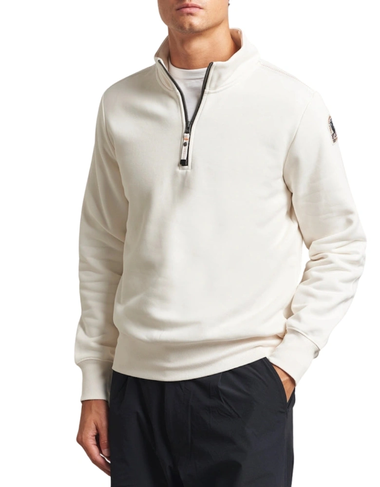 Broad Peak White Half Zip Sweatshirt