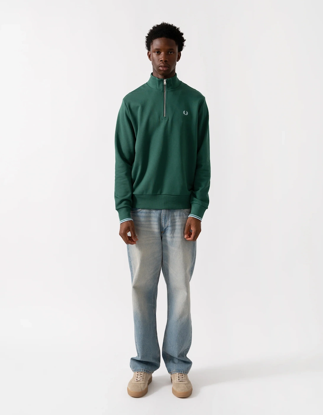 M3574 Half Zip Sweatshirt - Sport Green / Blue