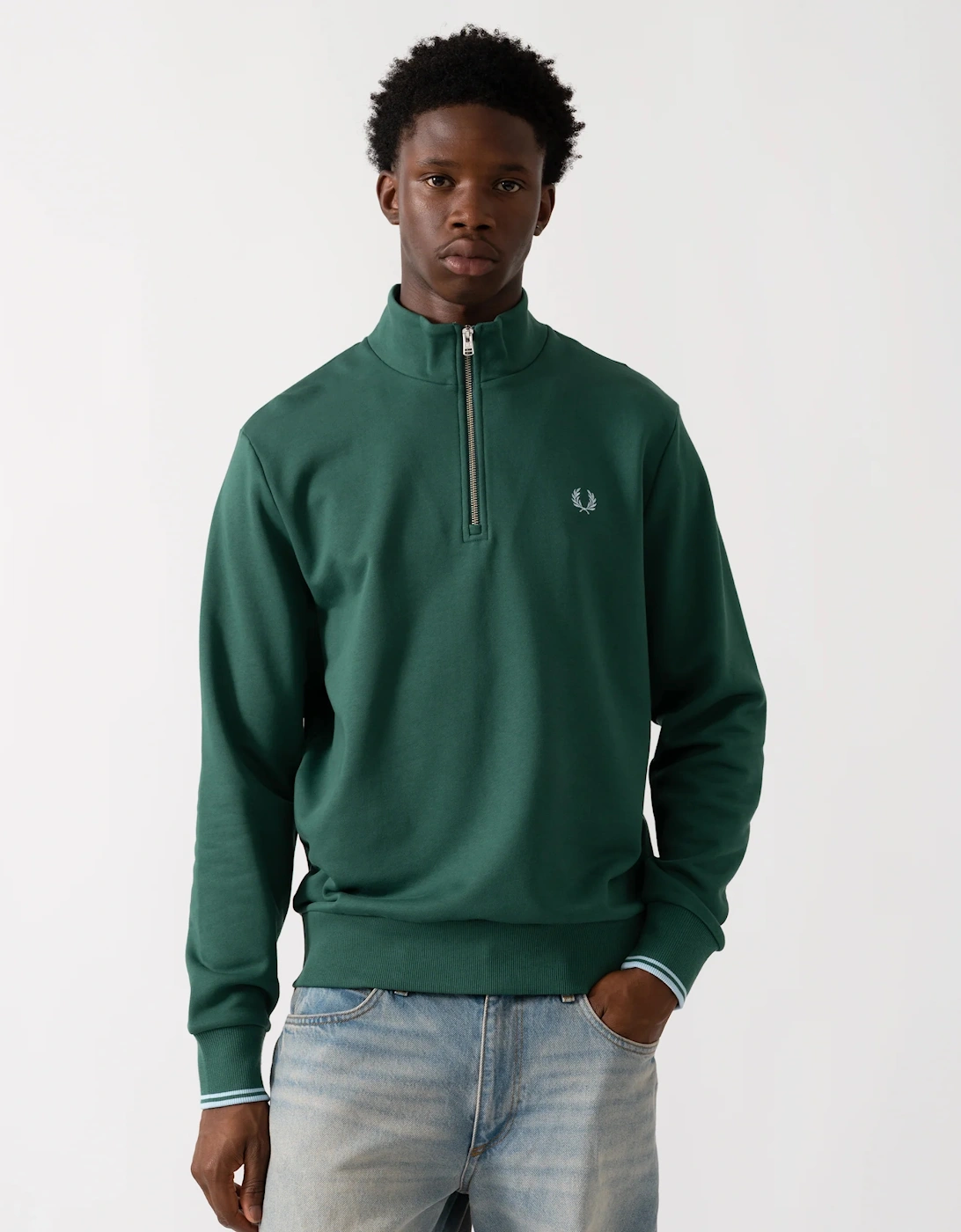 M3574 Half Zip Sweatshirt - Sport Green / Blue, 5 of 4