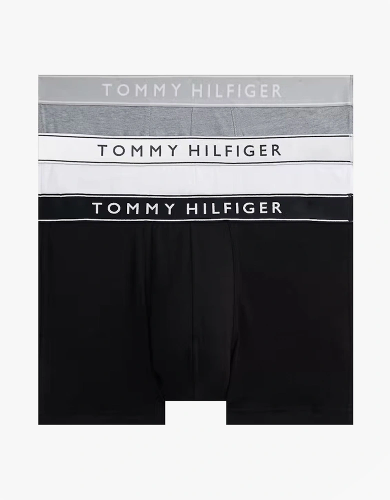 Mens 3 Pack Trunks Grey/Black/White