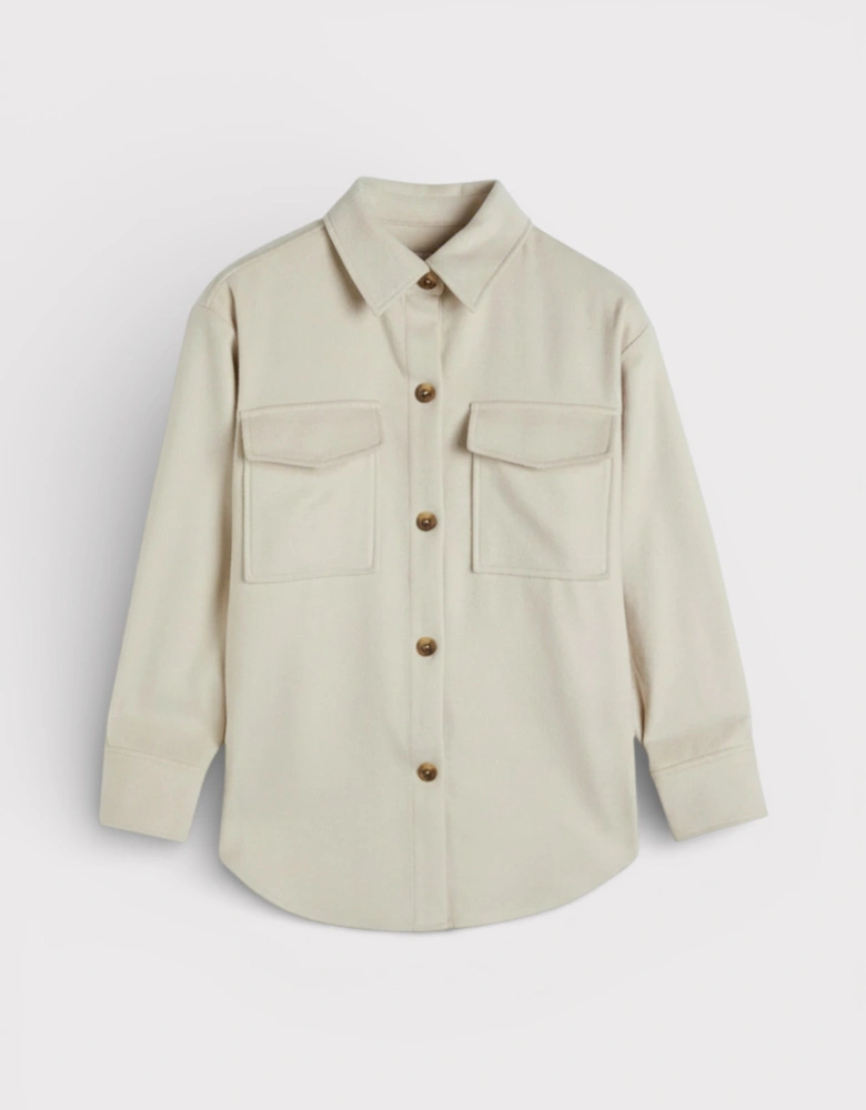 Cream Relaxed Fit Overshirt