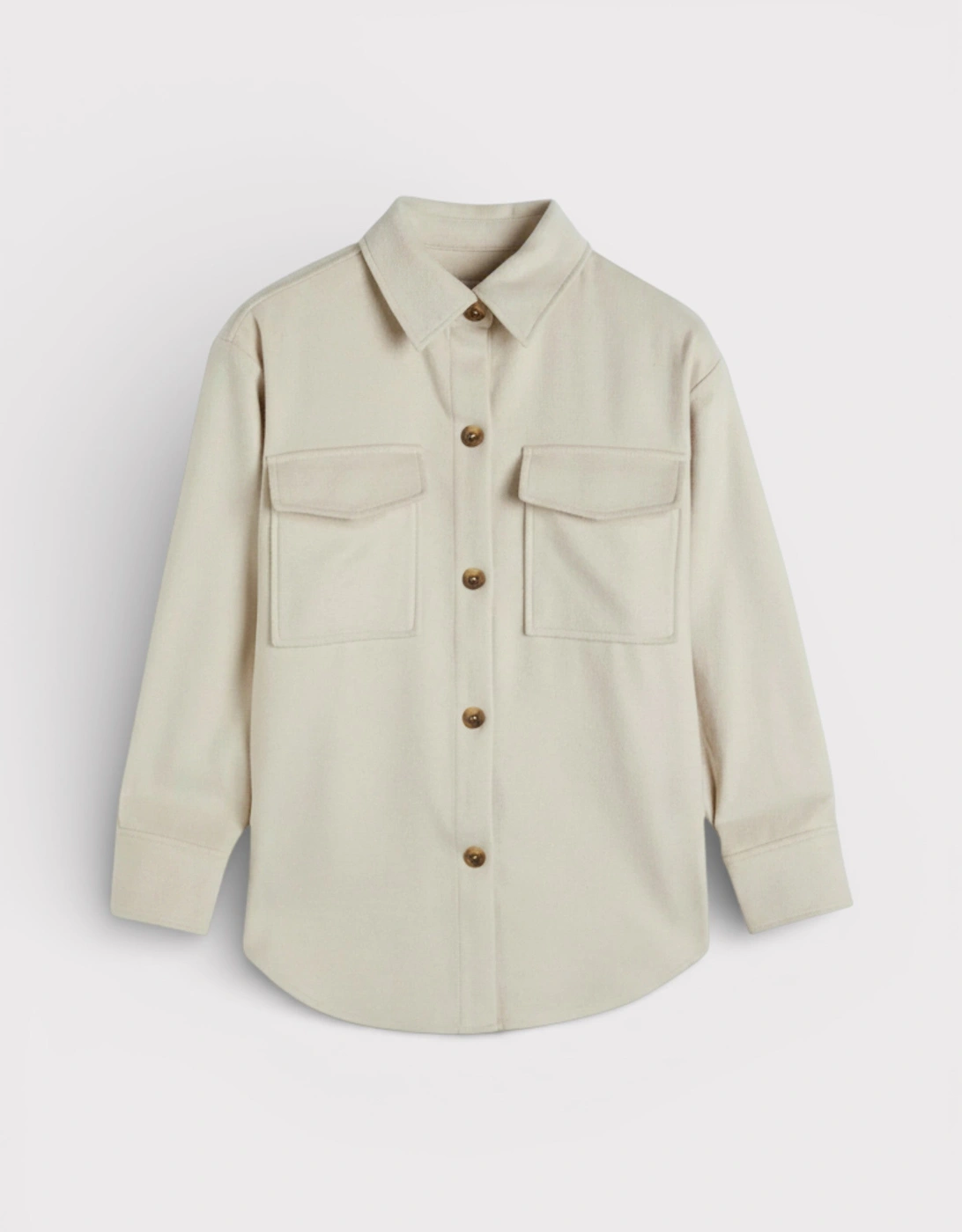 Cream Relaxed Fit Overshirt, 3 of 2