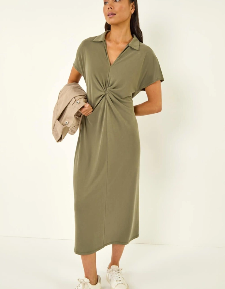 Petite Twist Waist Midi Dress