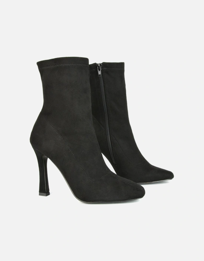 Womens/Ladies Paula Side Zip Stiletto Heel Ankle Boots