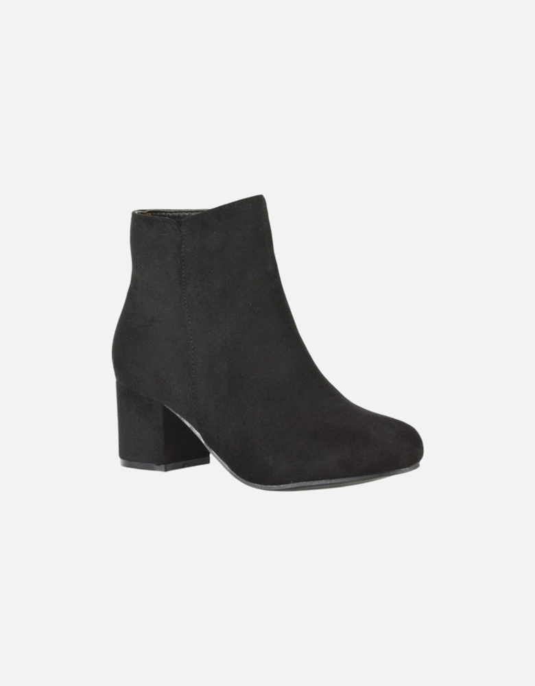 Womens/Ladies Saffy Suedette Zip Medium Block Heel Ankle Boots