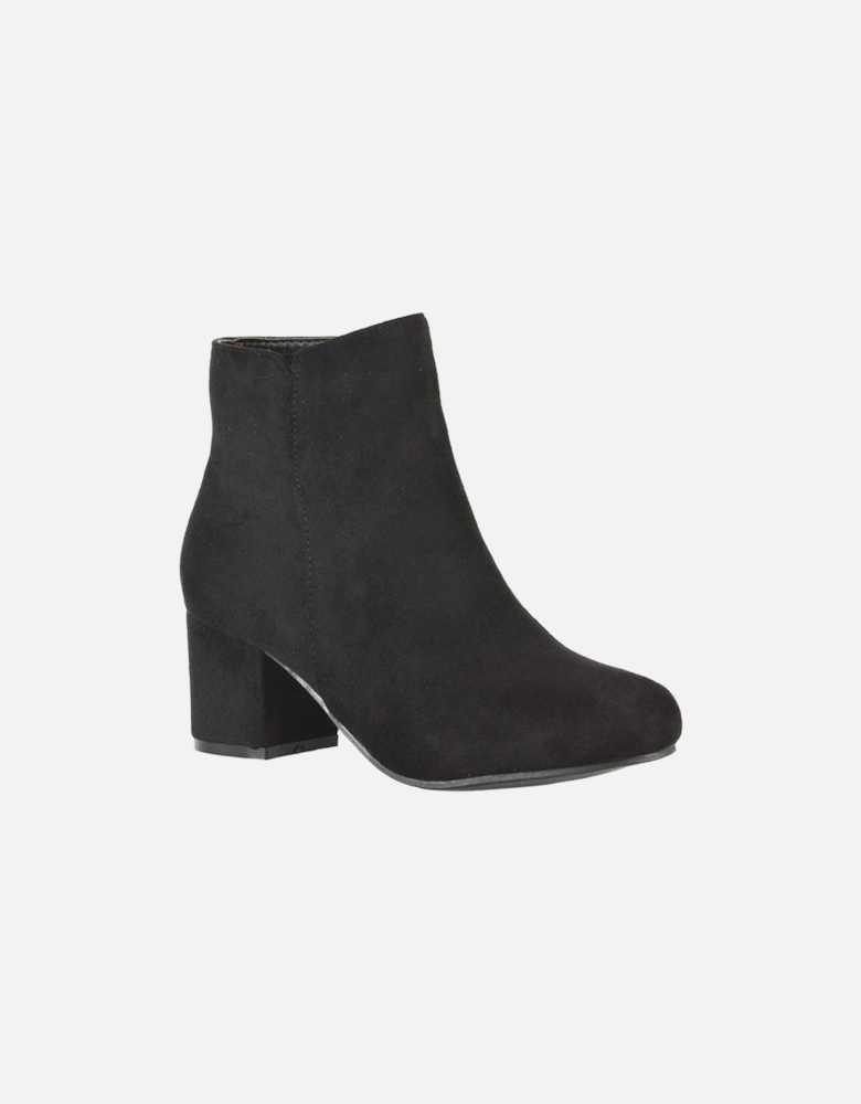 Womens/Ladies Saffy Zipped Mid Block Heel Ankle Boots