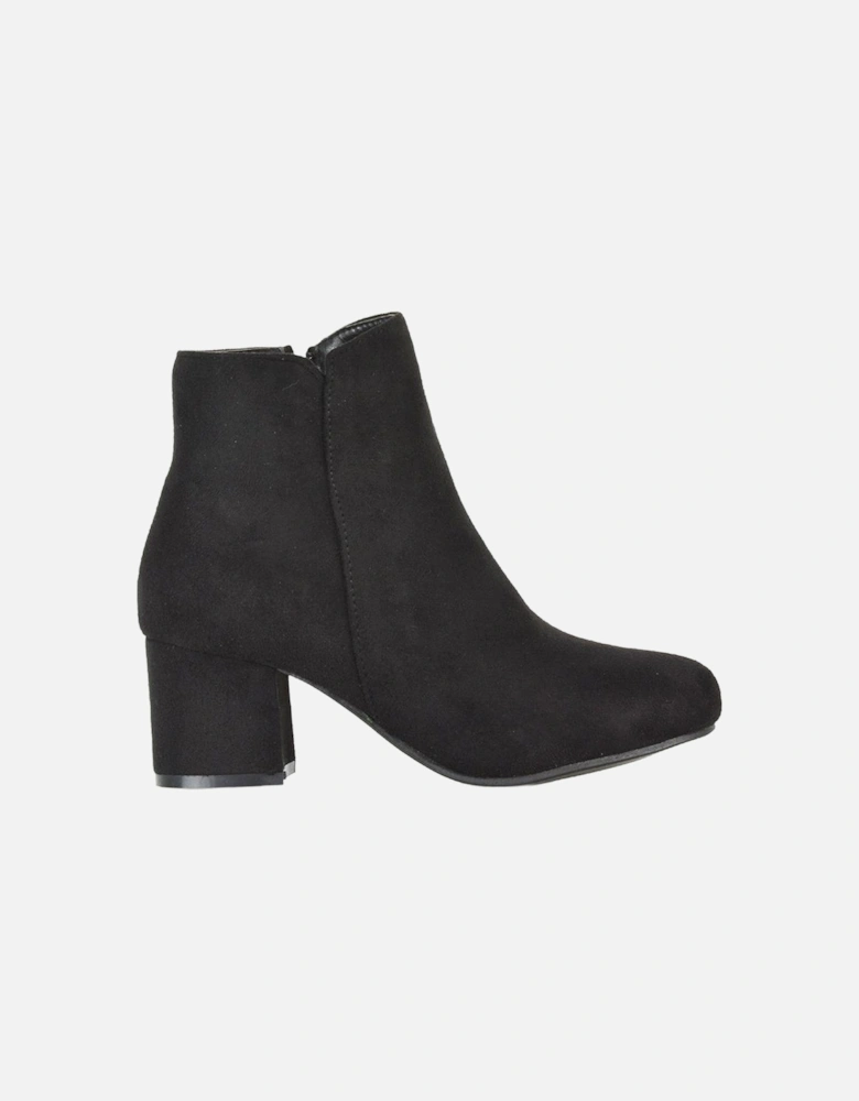 Womens/Ladies Saffy Zipped Mid Block Heel Ankle Boots