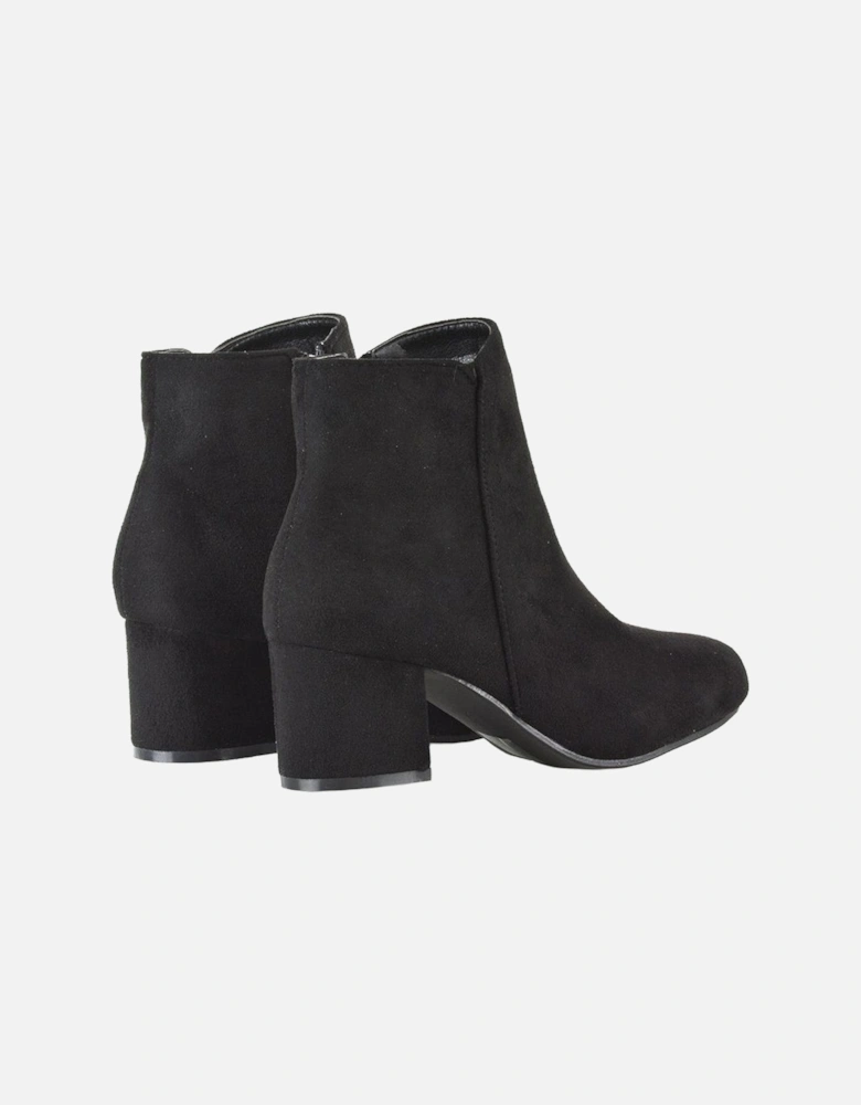 Womens/Ladies Saffy Zipped Mid Block Heel Ankle Boots