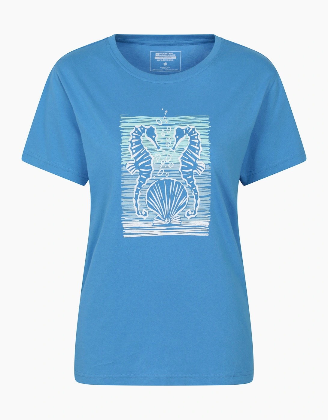 Mountain Warehouse Women's Blue / Seahorse Relaxed Fit T-Shirt - Size: 14
