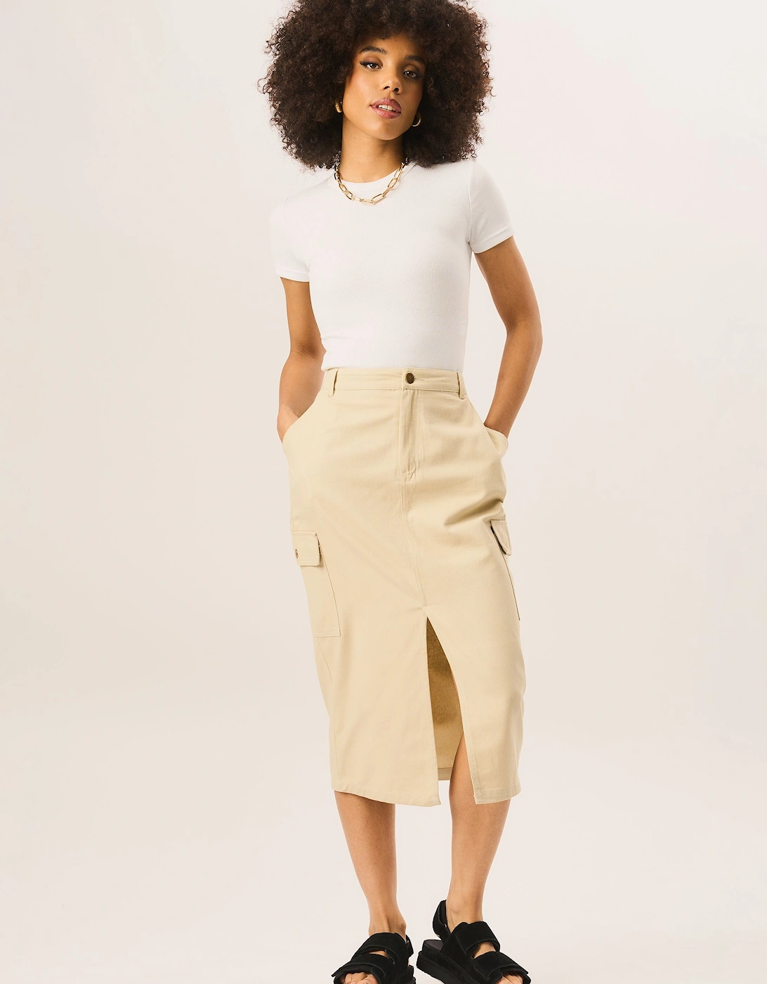 Stone Cargo Midi Skirt, 2 of 1