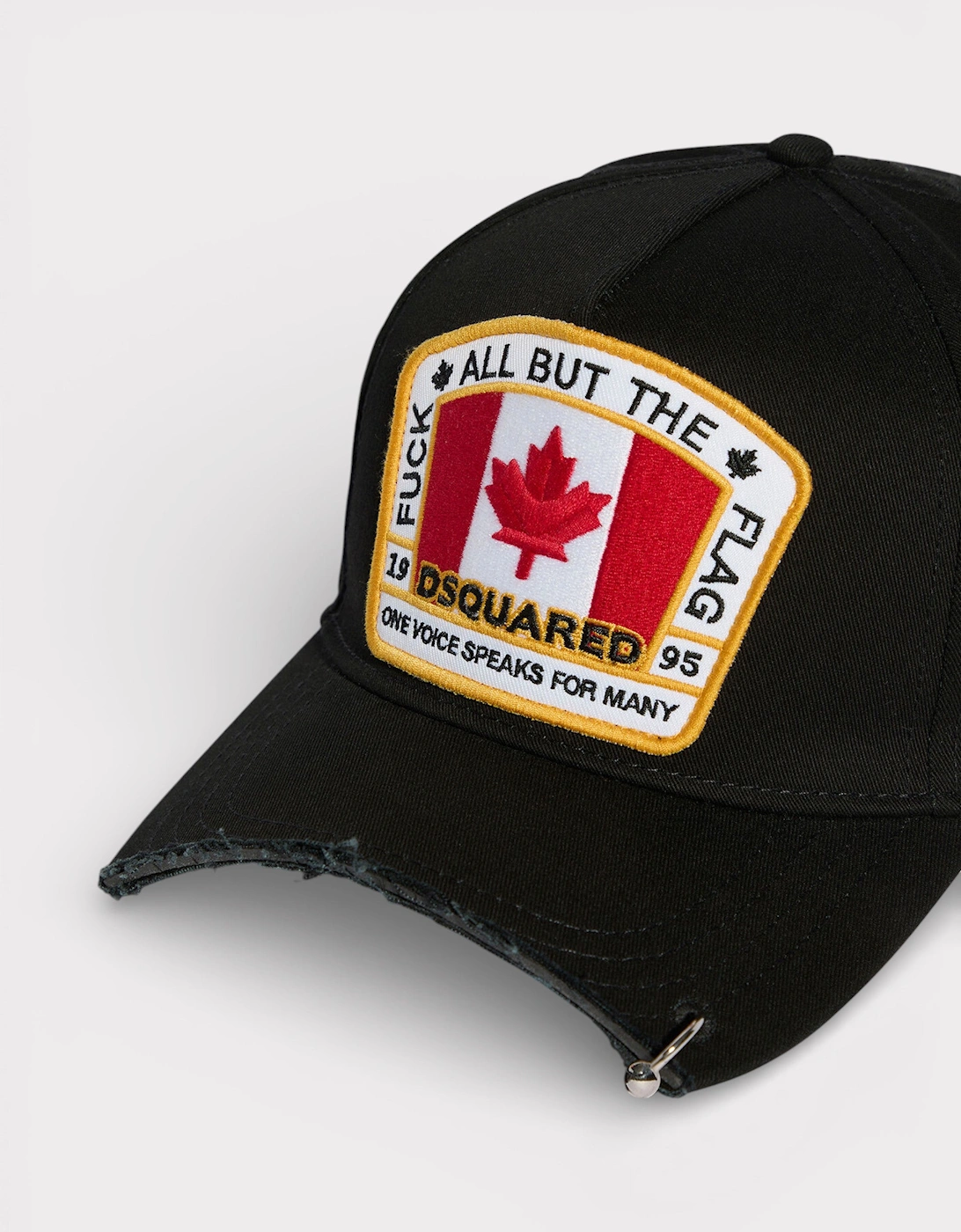 Canadian Flag Baseball Cut Cap Black