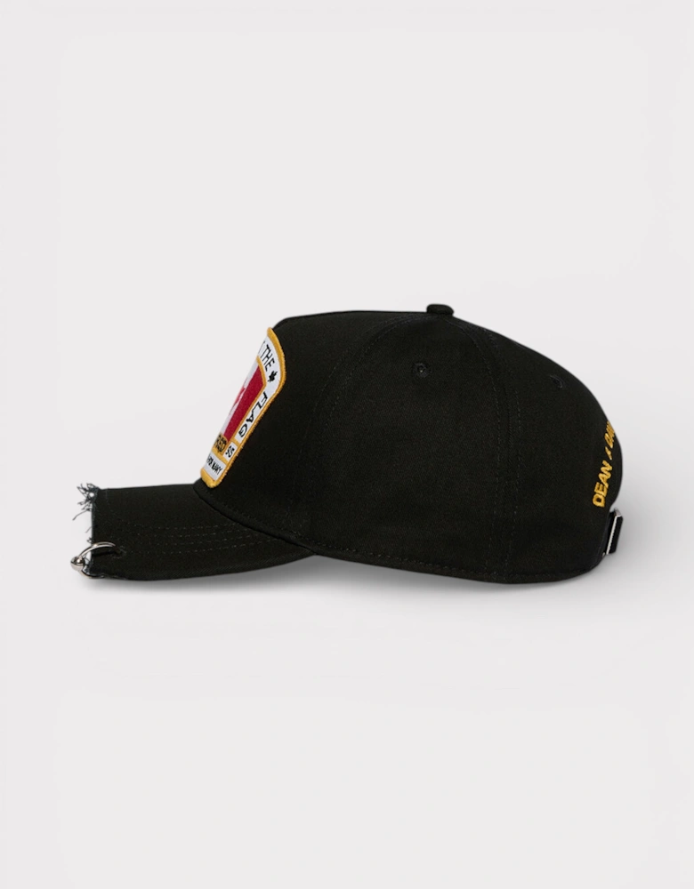 Canadian Flag Baseball Cut Cap Black