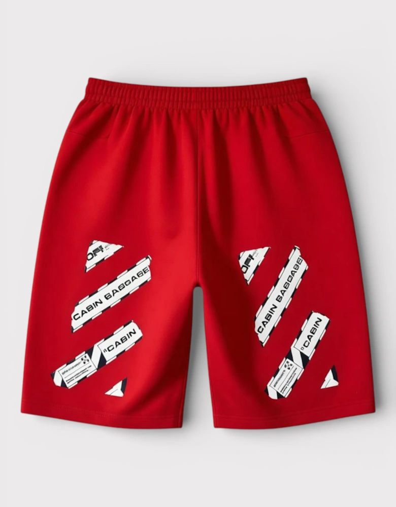 Airport Tape Sweatshorts Red