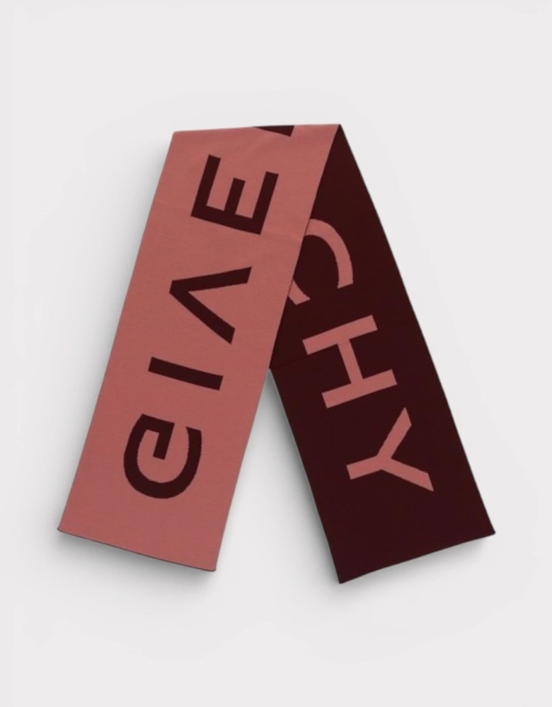 Jacquard Logo Scarf Red Pink